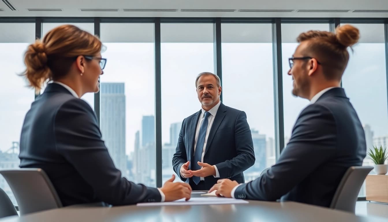 Headhunter Schweiz in professionellem Büro bei Bewerbungsgesprächen.