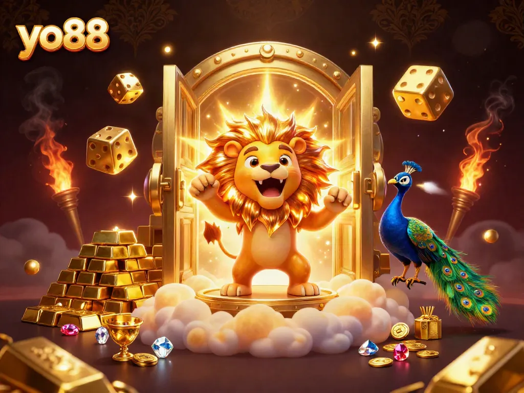 Experience thrilling wins with yo88's vibrant casino adventure featuring golden treasures and dynamic characters.