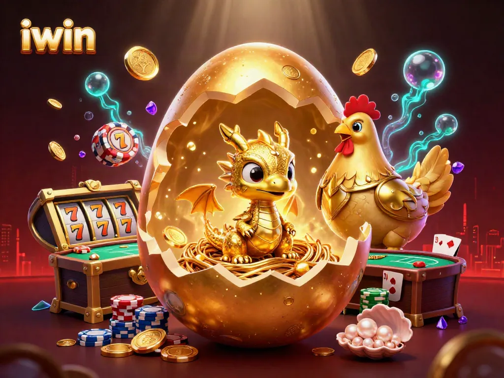 Experience thrilling iwin casino action with a golden dragon and vibrant game elements.