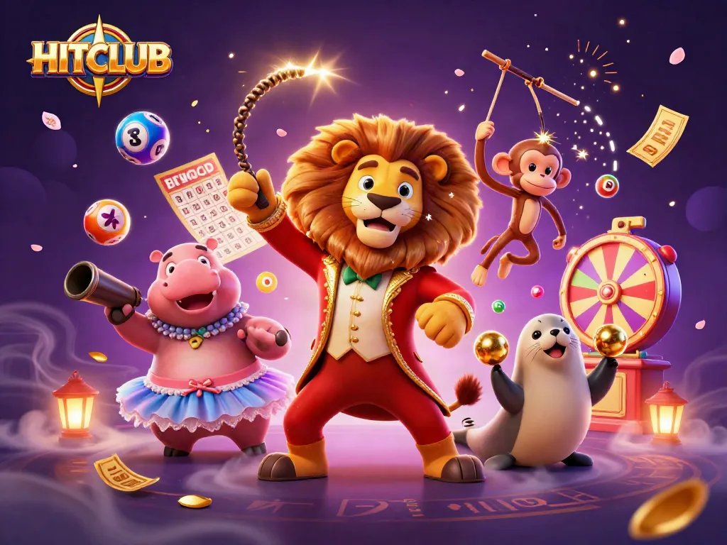 Engage in HITCLUB's dynamic casino experience with colorful games and playful characters.