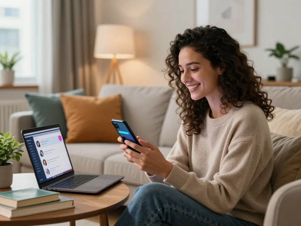 Engaging interaction with an AI chatbot showcasing sex ai chat on a smartphone.