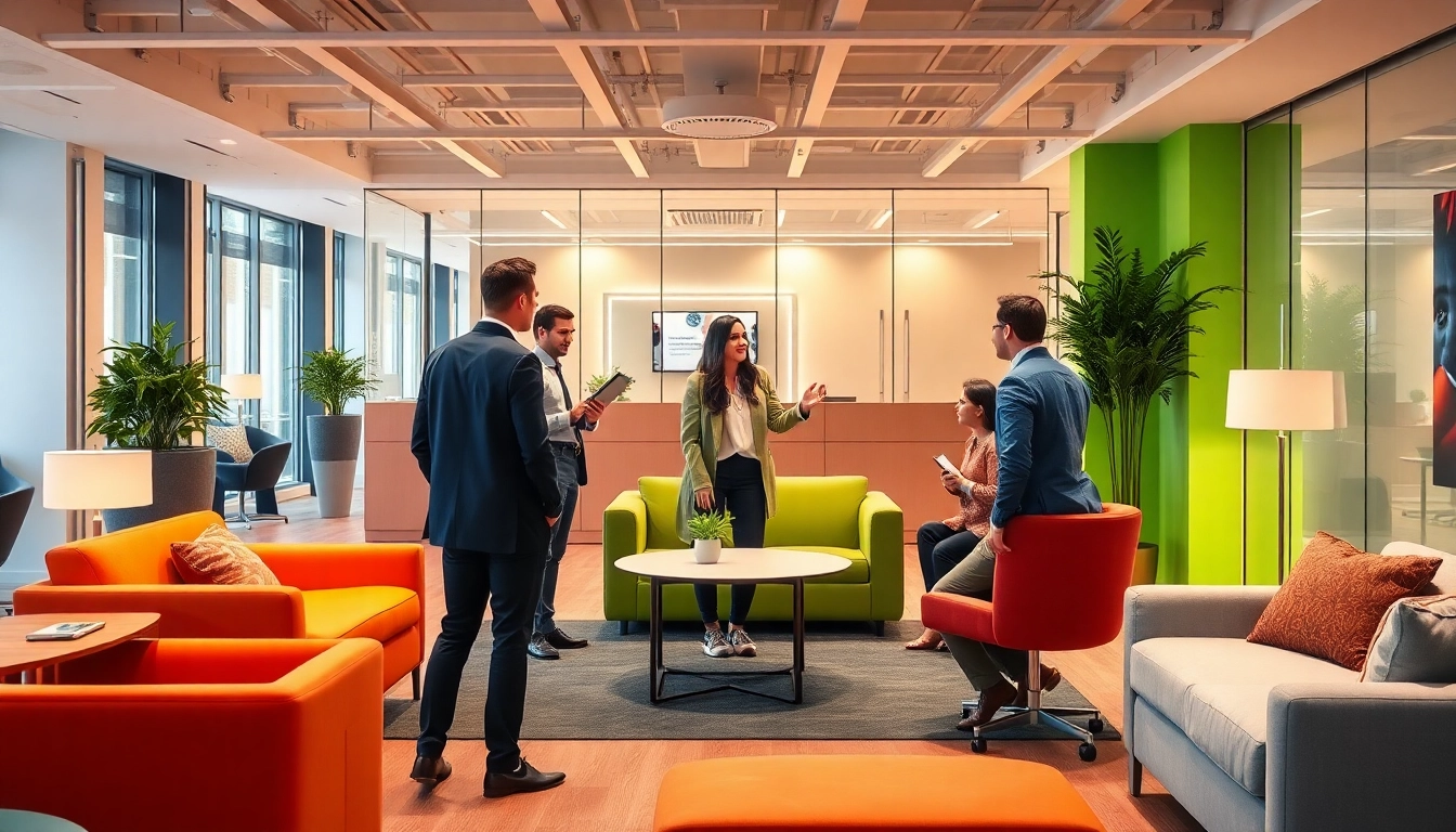 Consulting team collaborating in an office, showcasing Unternehmensberatung Hannover expertise in a modern setting.