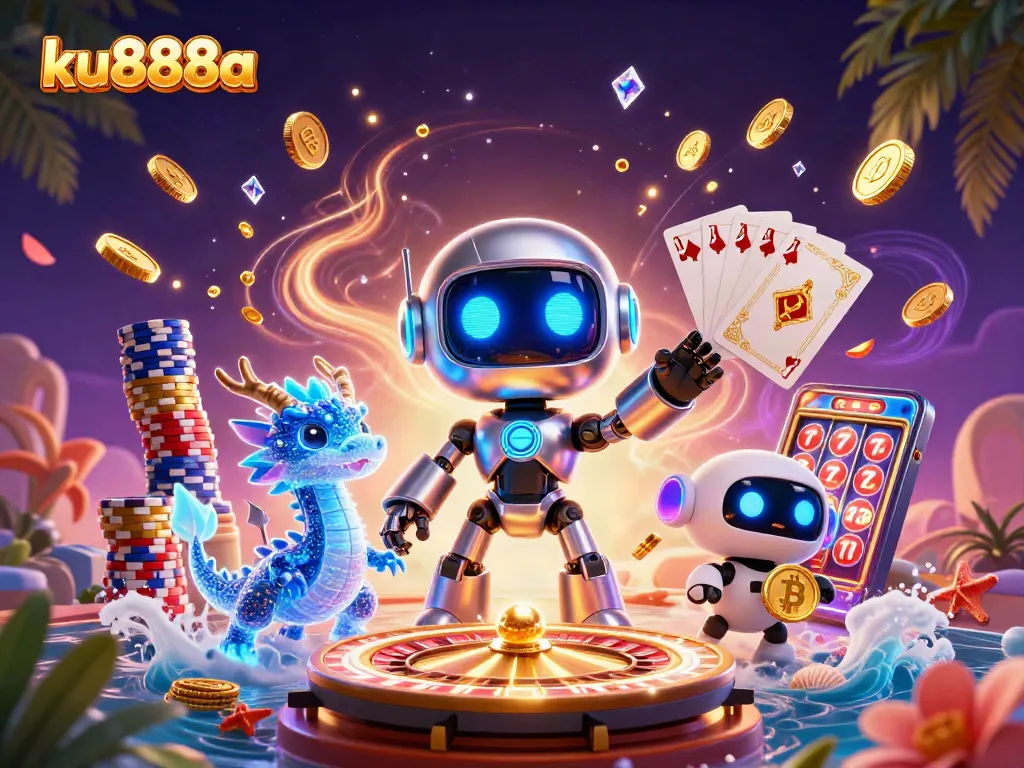 Win big with ku888a's thrilling games featuring a vibrant casino atmosphere and dynamic characters!