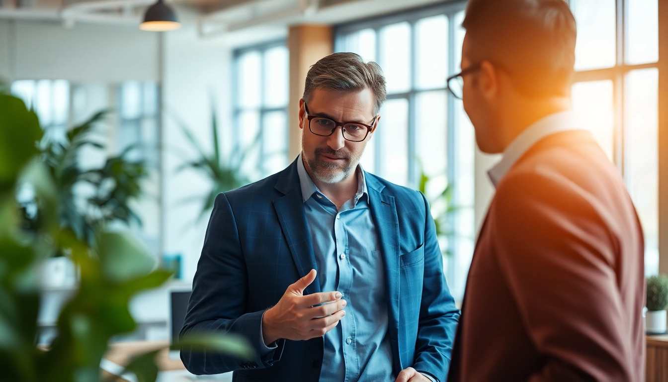 Headhunter Ingenieure engaged in a professional consultation in a modern office setting.