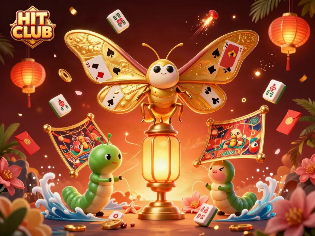 Experience the thrill of HIT CLUB with vibrant 3D casino elements and golden treasures.