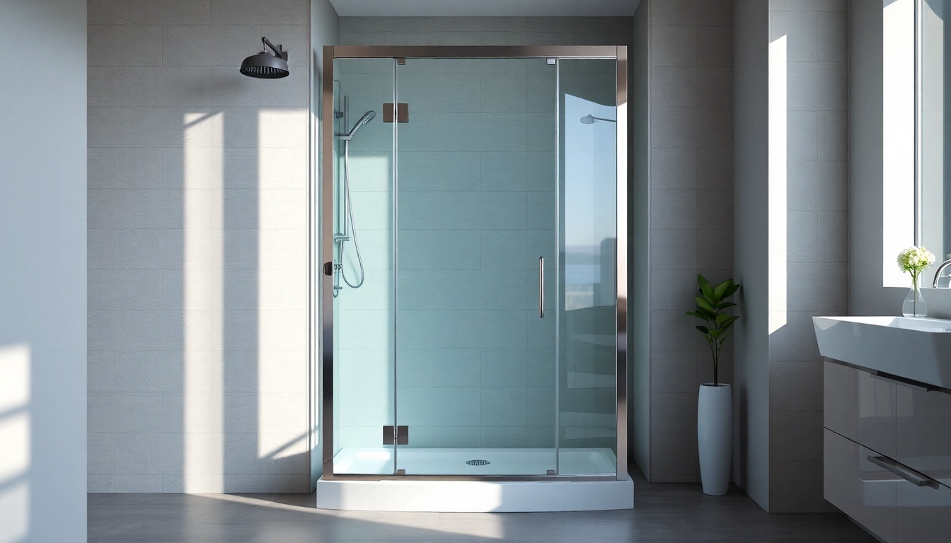 Moderne Duschkabine 100x100 mit eleganten Glaswänden und Chrom-Details, harmonischer Raum.