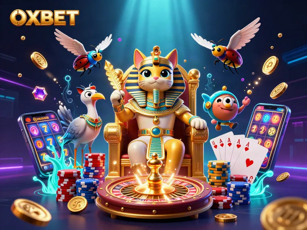Experience the vibrant world of OXBET with captivating characters and dynamic gaming elements.
