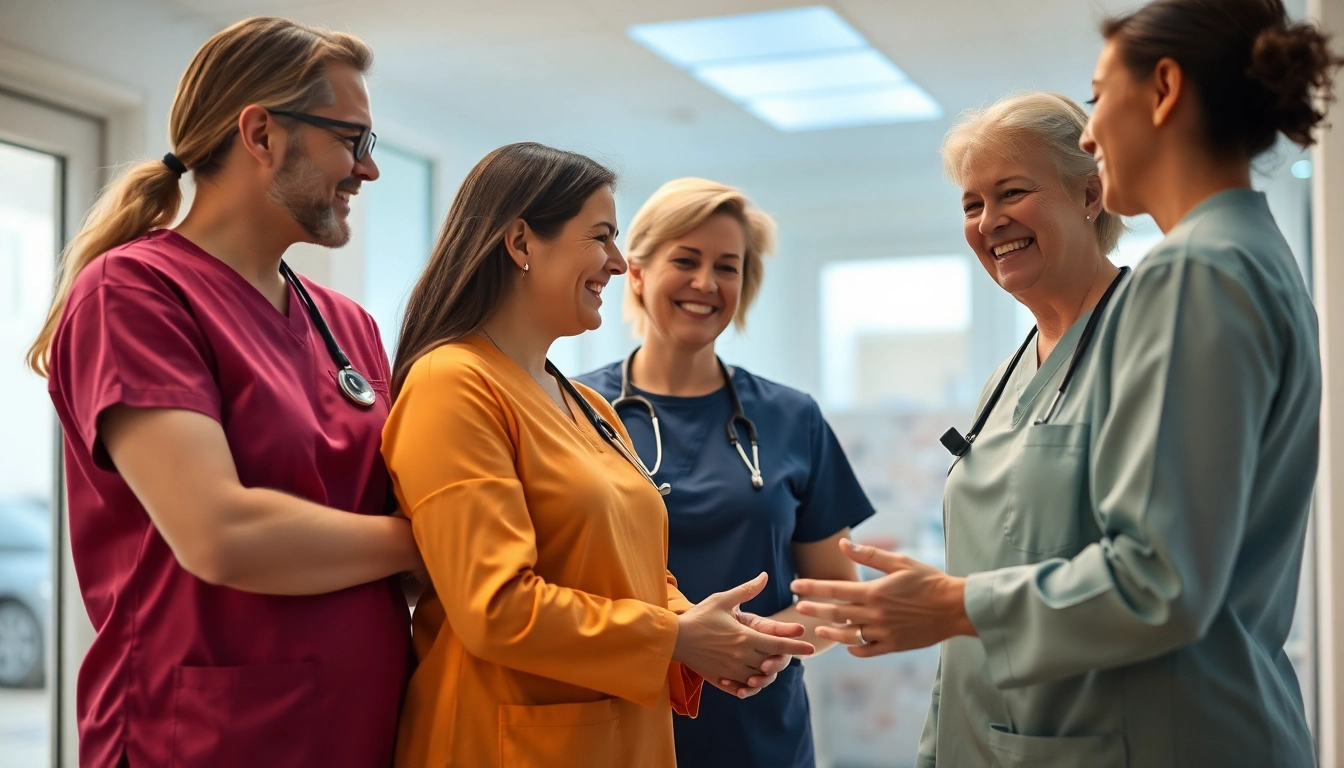 Teamwork zur personalgewinnung in der pflege zeigt engagierte Pflegekräfte in Aktion.
