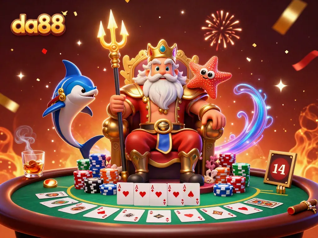 Experience winning with da88 in this vibrant casino scene featuring lively characters and gaming elements.