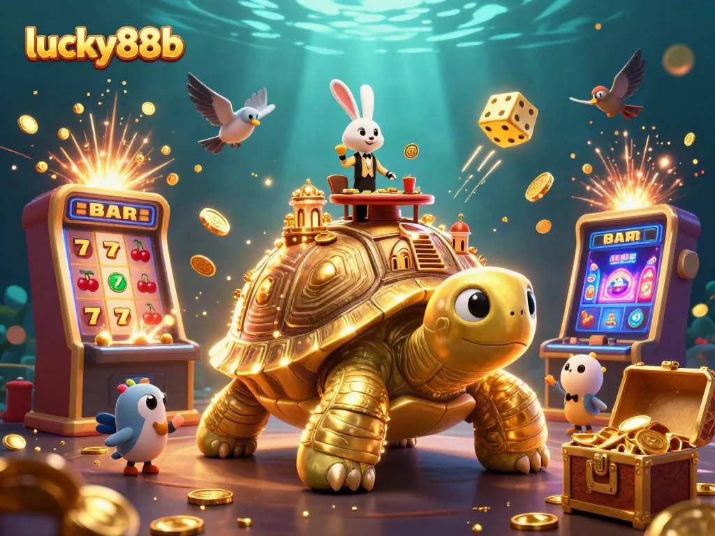 Catch the excitement at lucky88b as vibrant characters celebrate winning moments with golden coins and jackpots.