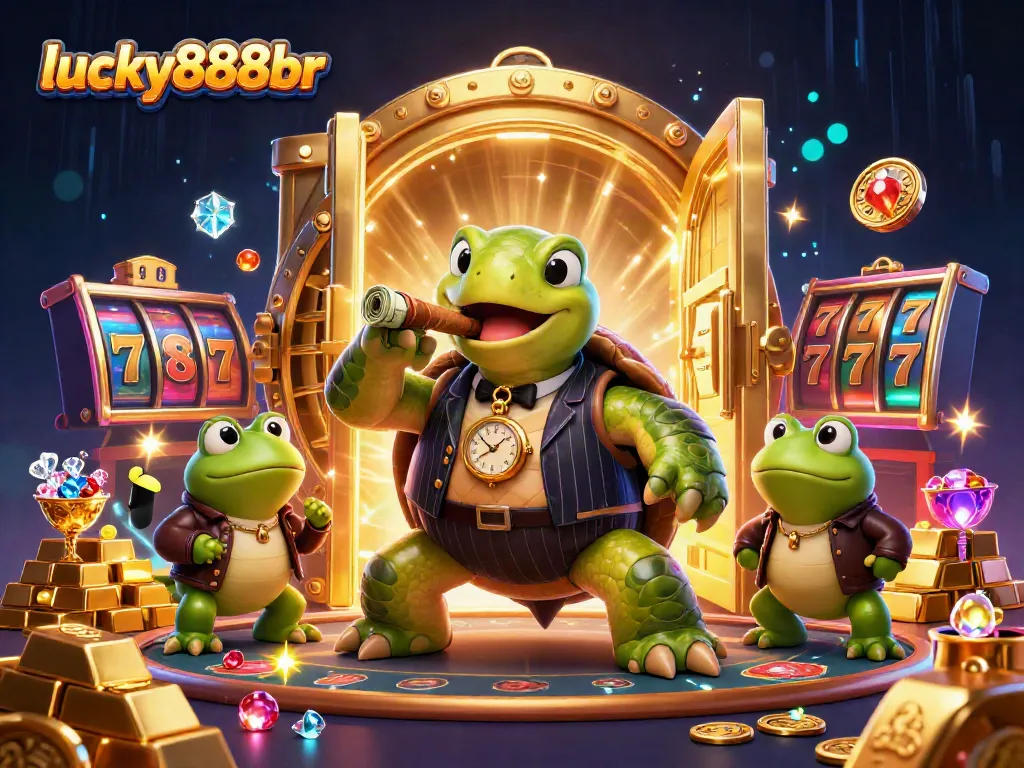 Engage in thrilling gameplay at lucky888br, featuring a charismatic mobster turtle and his frog enforcers among shimmering treasures.
