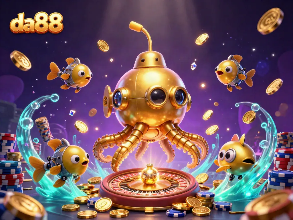 Spin to win with da88's dynamic golden kraken and casino treasures in this vibrant underwater adventure