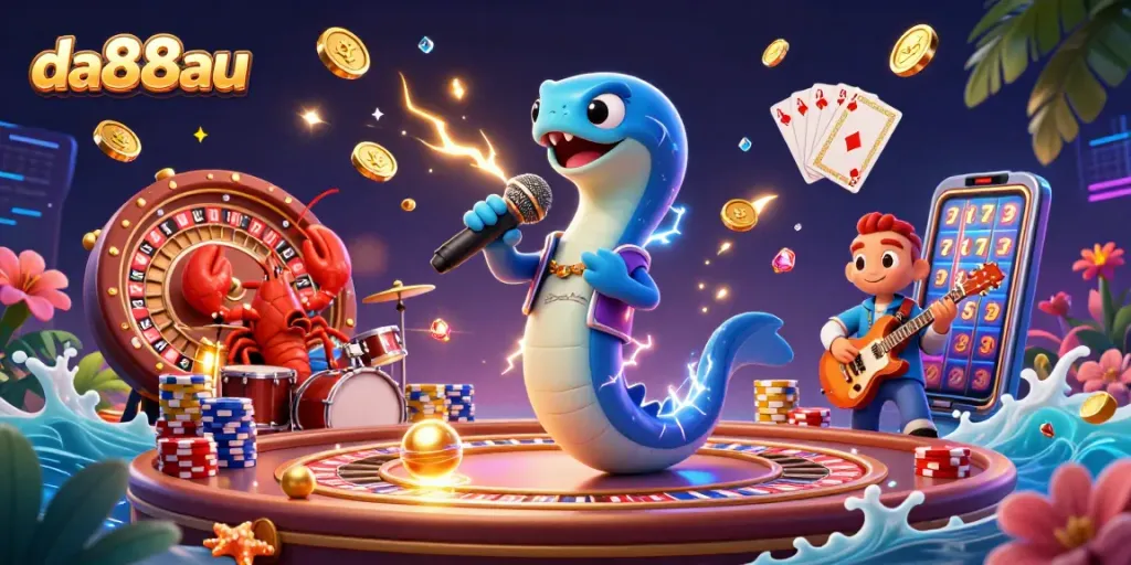 Experience immersive gaming with da88au in a vibrant underwater casino scene featuring dynamic characters.