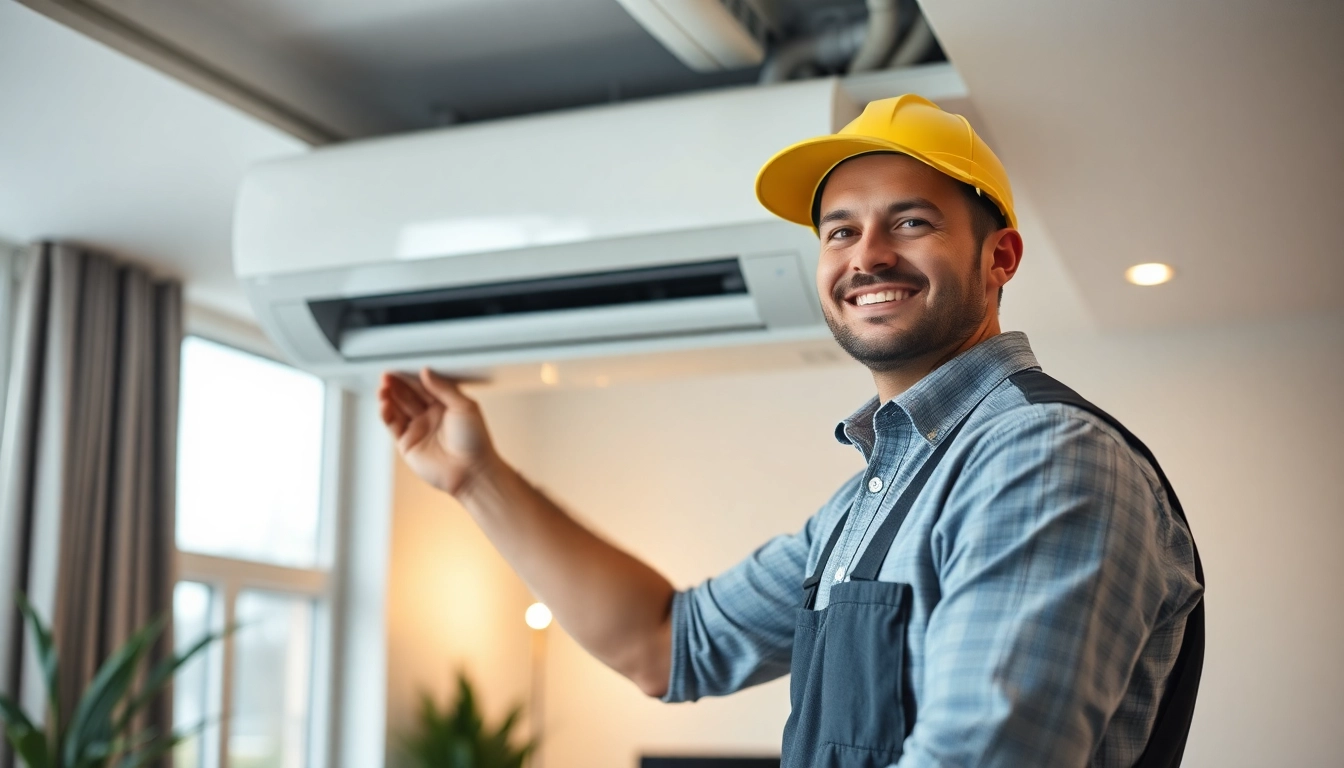 Experte beim Klimaanlagen installieren lassen, der gleichzeitig die Installation und den Spezialwerkzeug nutzt.
