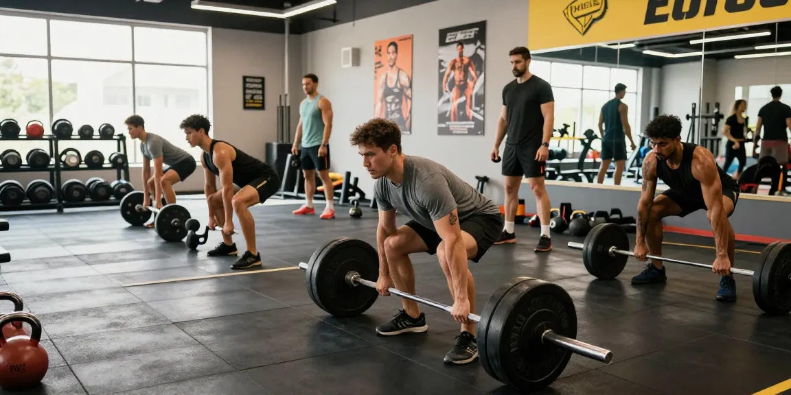 Bodybuilder, die in einem dynamischen Fitnessstudio im Anabolika Shop Deutschland trainieren.
