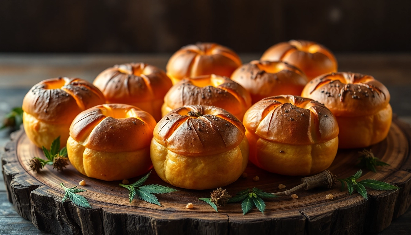 Leckere Haschkekse auf einem rustikalen Holzbrett, ideal für Naschkatzen und Cannabis-Liebhaber.