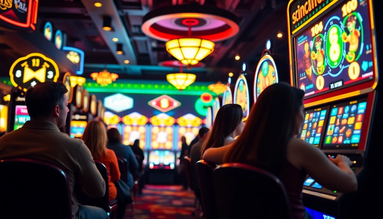 Experience the excitement of casino bonus ohne einzahlung deutschland with lively slot machines and players winning big.