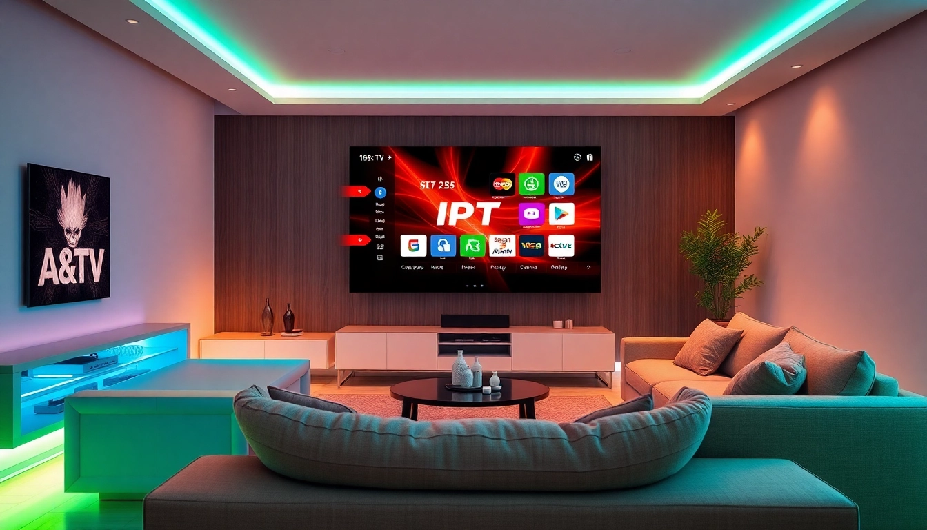 Watch IPTV kaufen in action on a modern TV setup in a stylish living room.