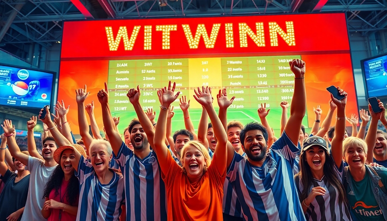 Exciting sports betting atmosphere showcasing best wettanbieter with diverse patrons celebrating wins.