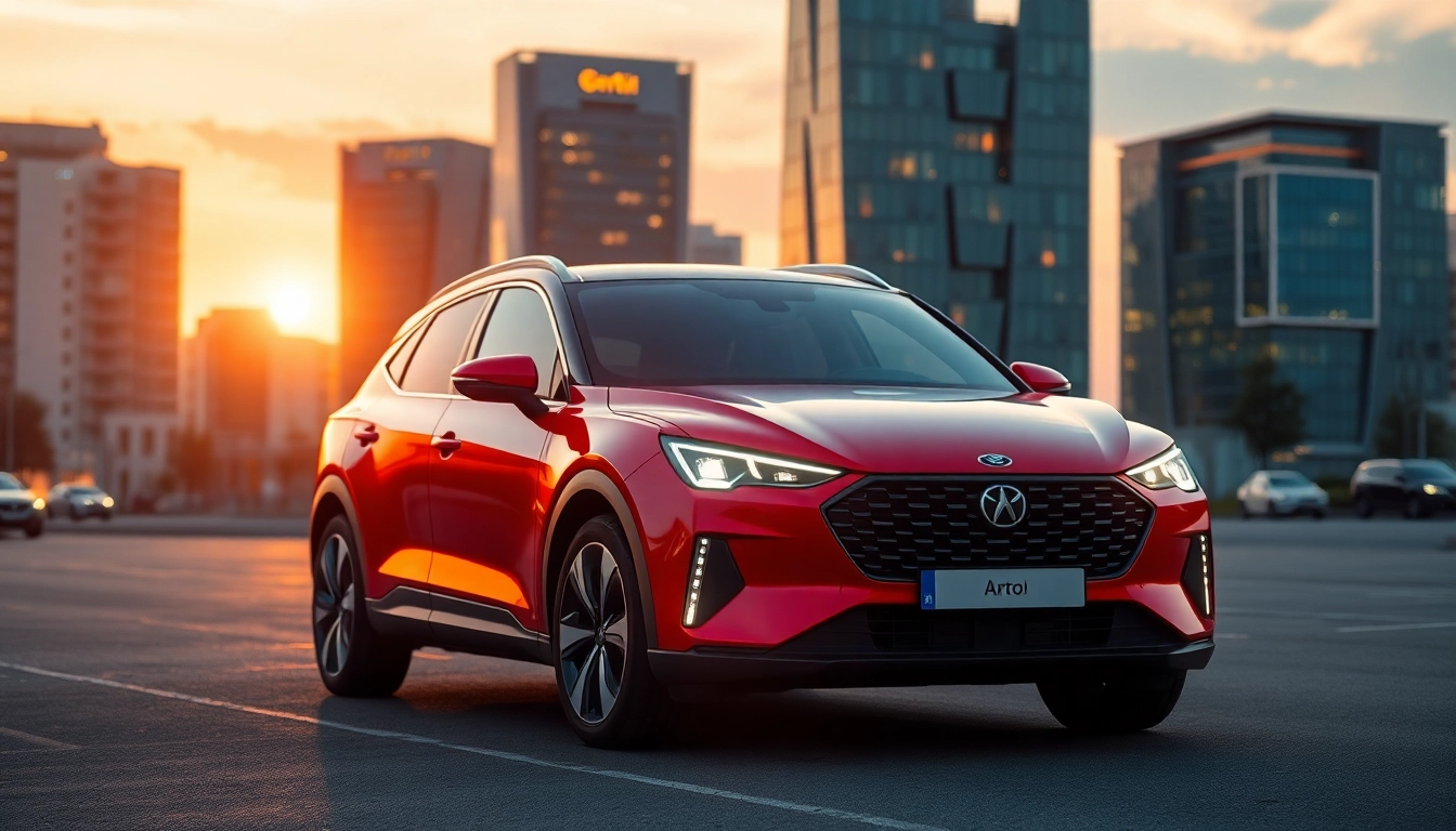 Erlebe das Auto Abo für Flexibilität und Komfort mit einem modernen Stadtfahrzeug vor urbaner Kulisse.