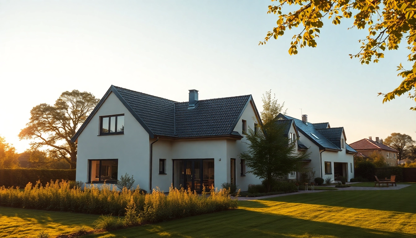 Genießen Sie den perfekten Hauskauf mit einem modernen Einfamilienhaus und einer schönen Gartenlandschaft.