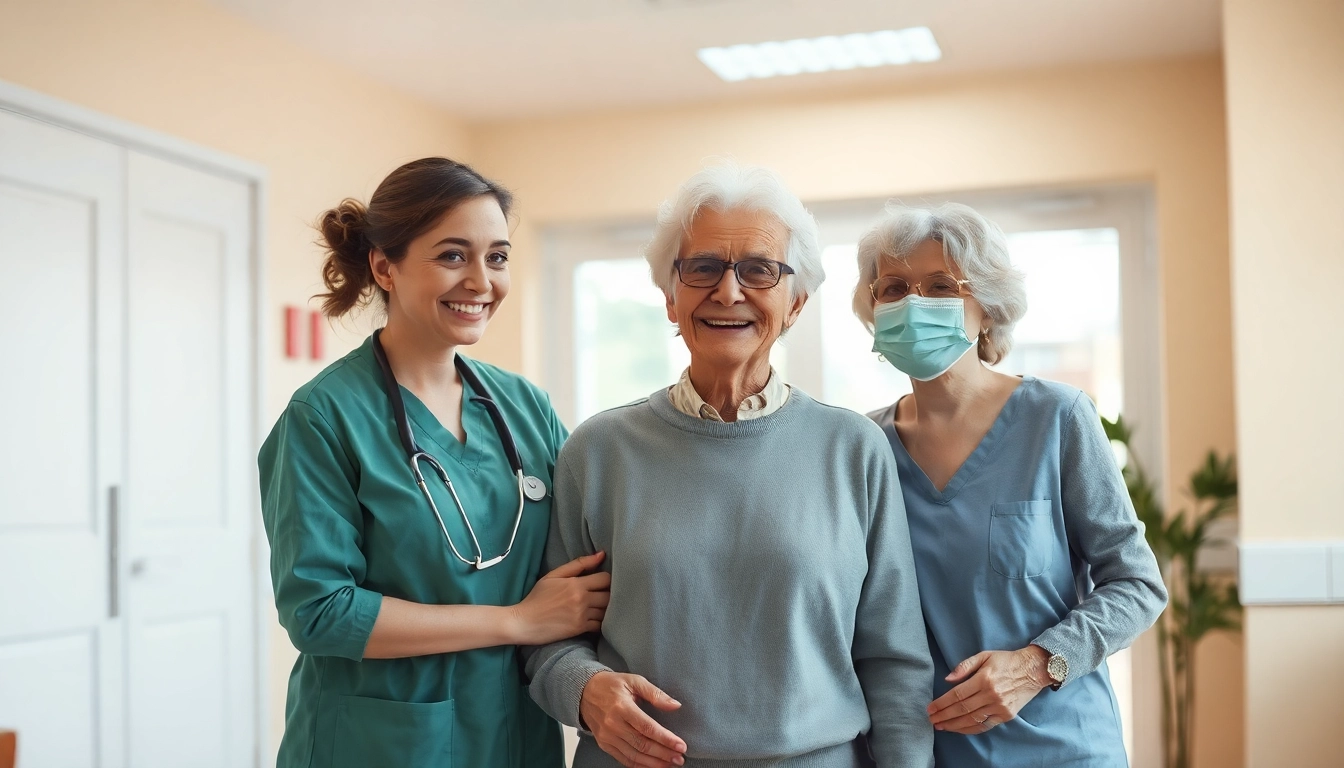 Pflegedienst bietet einfühlsame Betreuung für ältere Menschen in einer warmen Umgebung.