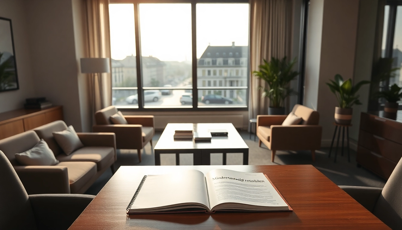Minderwertausgleich reduzieren München im Fokus, modernes Büro mit Notizbuch und Stadtansicht.