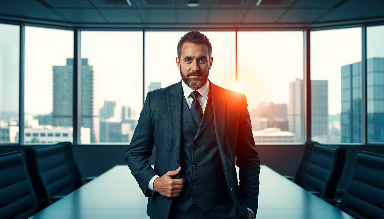 Headhunter Geschäftsführer in einem modernen Büro bei der Kandidatensuche.