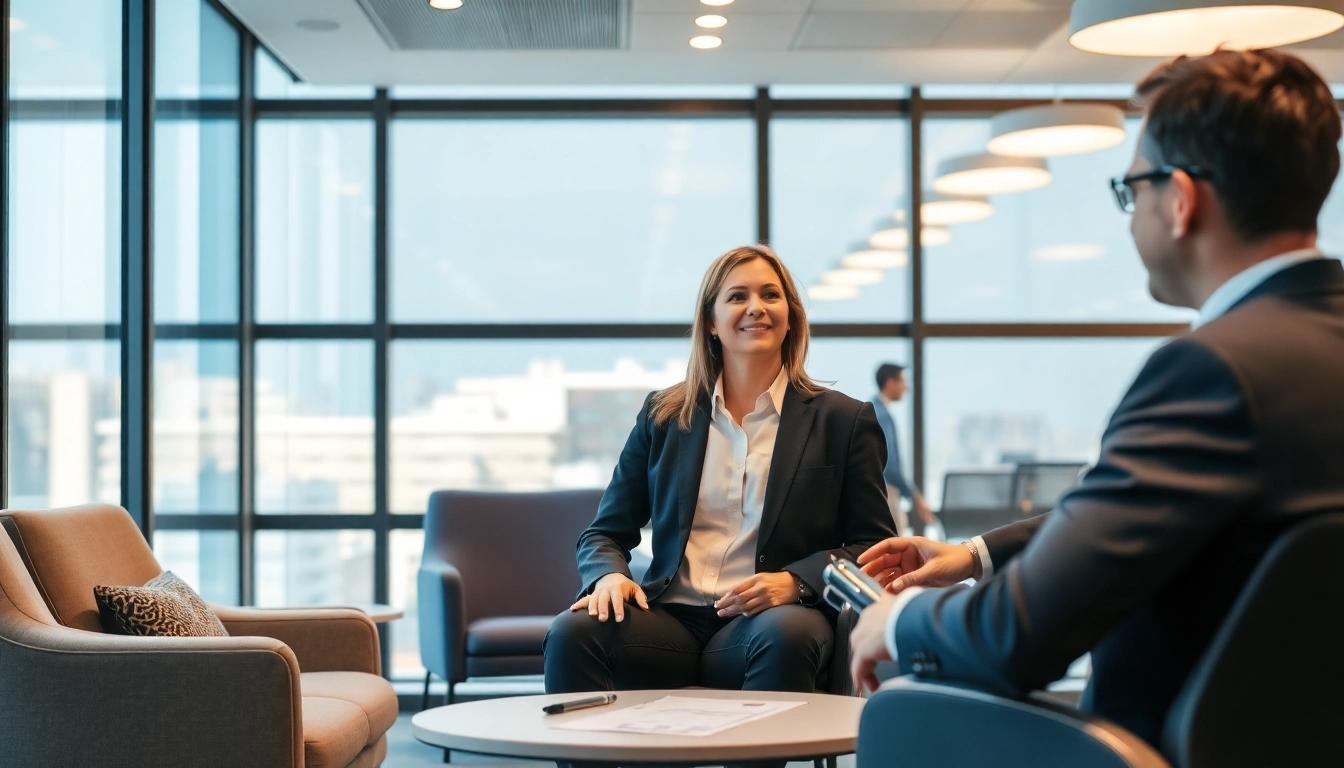 Professioneller Headhunter Heidelberg berät Klienten in einem modernen Büro.
