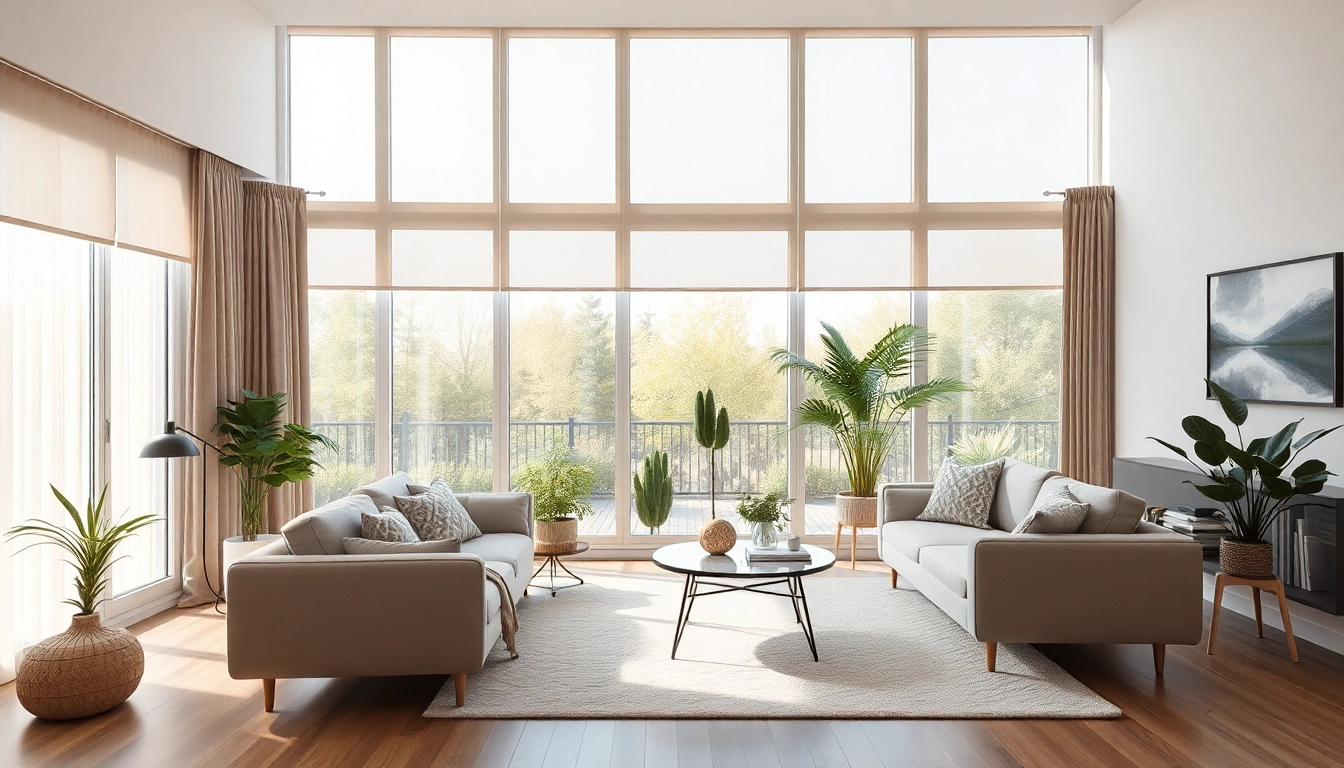 Plissee nach Maß in einem stilvollen Wohnzimmer, das Fenster elegant schützt.