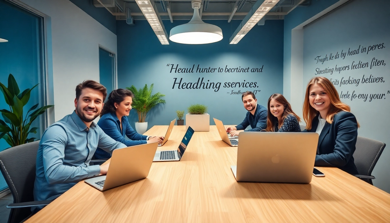 Recruitment-Team bei Headhunter IT, das in einer modernen Büroumgebung zusammenarbeitet.