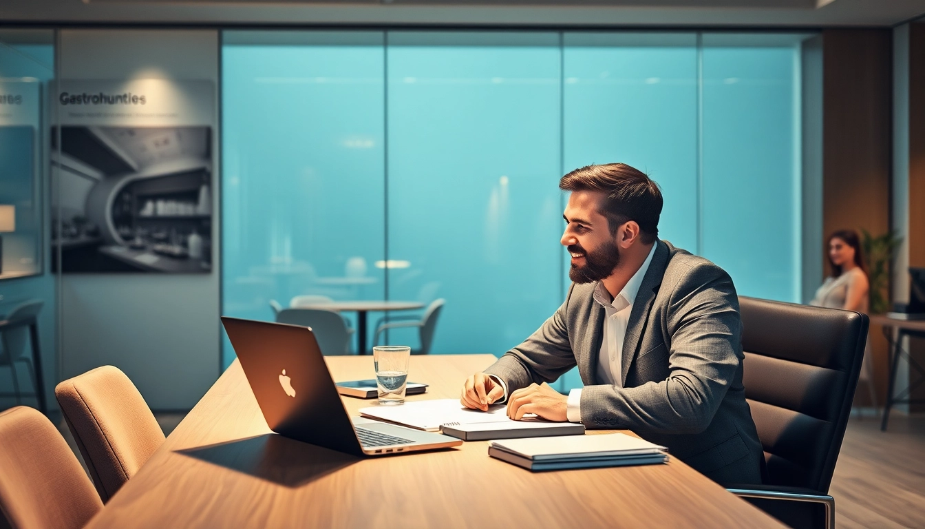 Professioneller Headhunter Gastronomie berät Bewerber in modernem Büro.