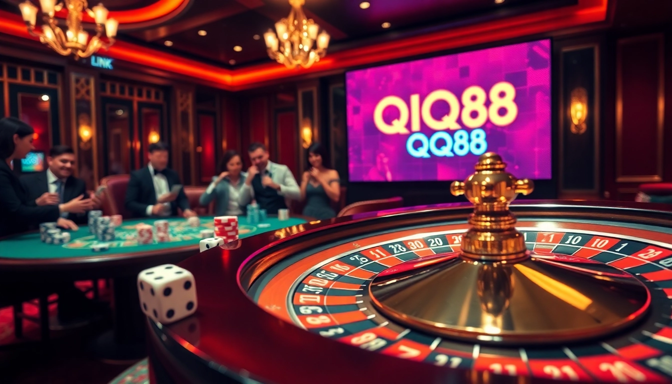 Experience the thrill of gambling with link qq88 at a luxurious casino featuring roulette and poker.