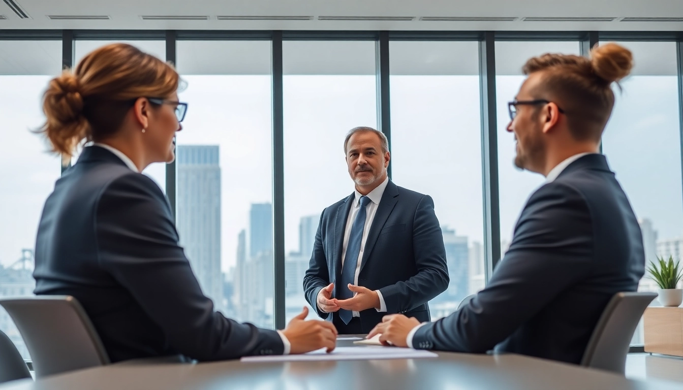 Headhunter Schweiz in professionellem Büro bei Bewerbungsgesprächen.