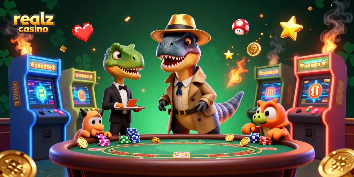 Engage with realz casino as a velociraptor card counter plots at a blackjack table.