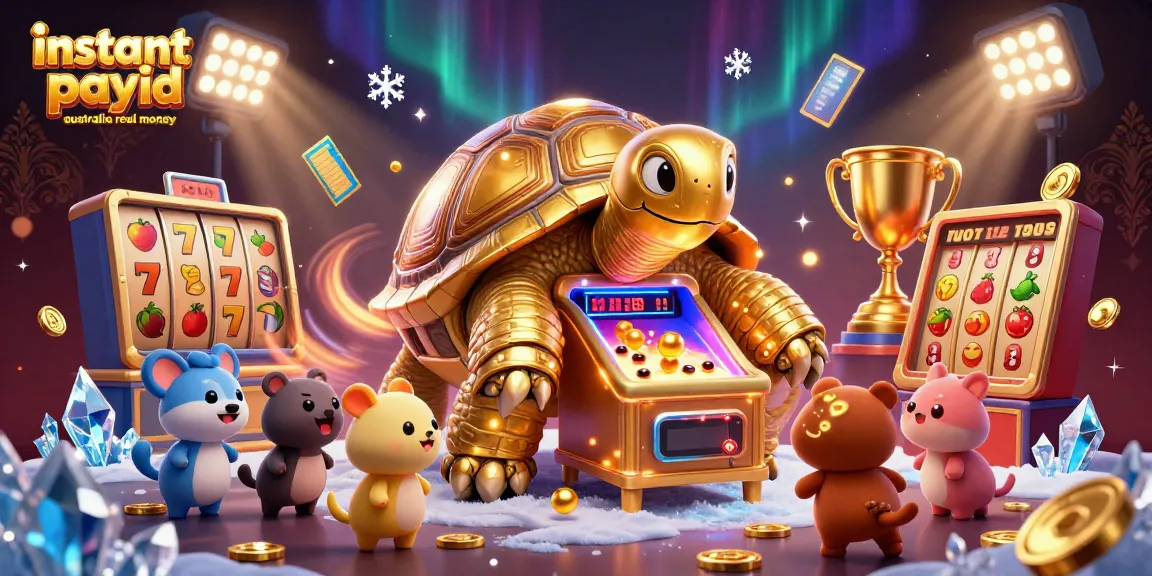 Experience instant payid pokies australia real money with dynamic gambling action in a vibrant digital illustration.