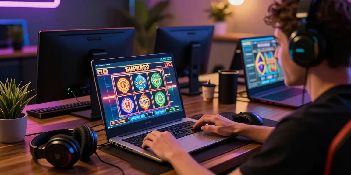 Super59 login pengguna yang antusias, menikmati pengalaman slot online yang seru