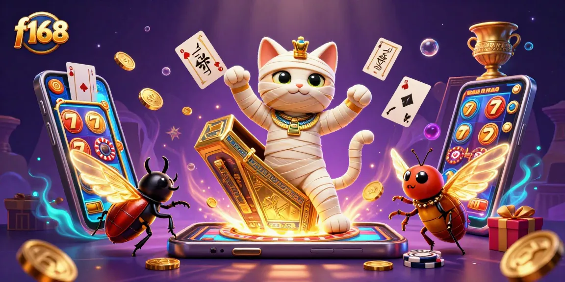 Experience fun with f168's vibrant online gaming scene featuring slot games and treasures.